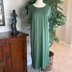 Muk Luks | Dresses | Muk Luks Cloud Knit Cap Sleeve Lounge Dress Green |  Poshmark